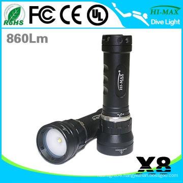 Multi-function wide angle 120 degree scuba diving led flashlight